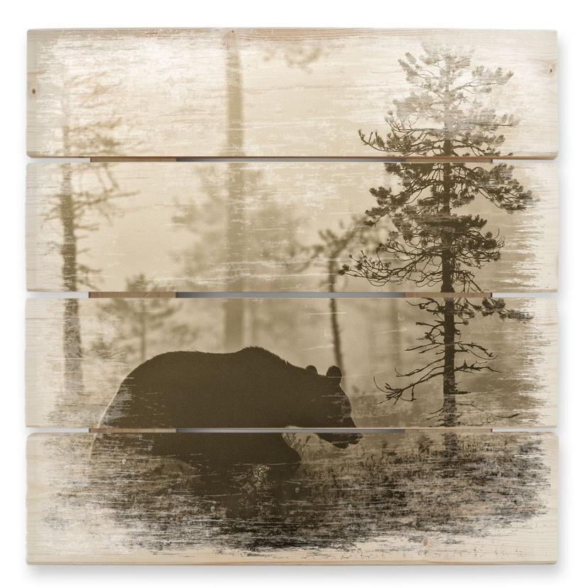 Cuadro de madera Ove Linde - Niebla por la mañana - 40x41,5 cm