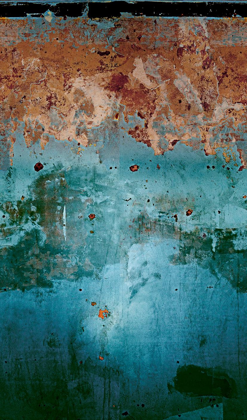 Carta da parati effetto metallico Blu, rosso, effetto pietra 2,70 x 1,59 m