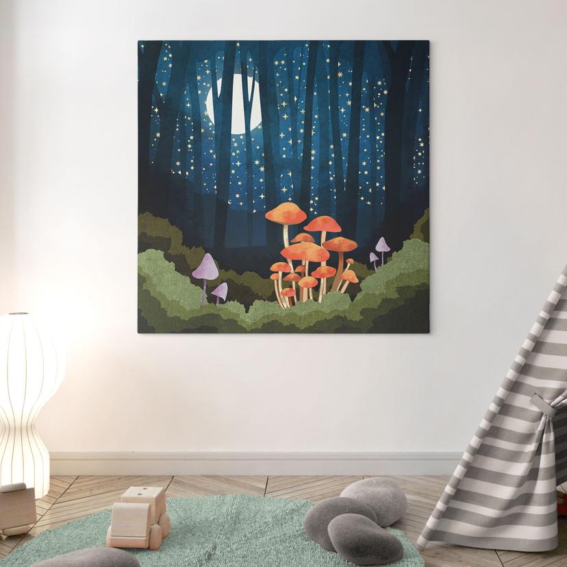 Stampa su tela Foresta e stelle di notte - SpaceFrog Designs