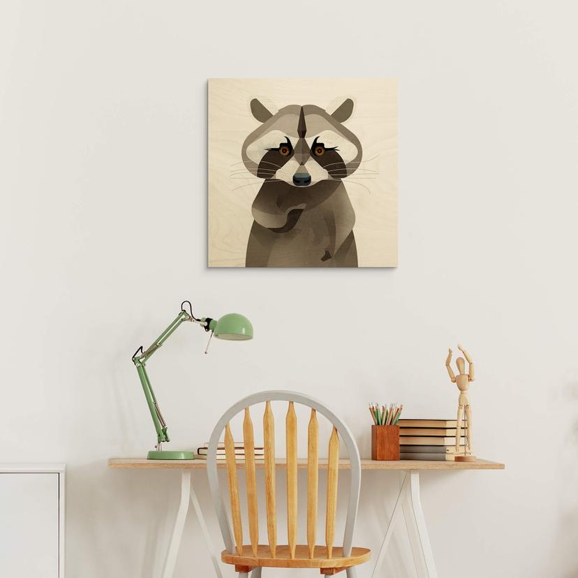 Houten Poster Braun - Wasbeer