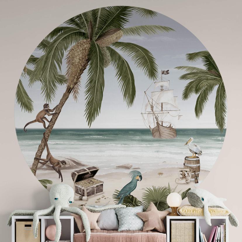 Fototapet - Rundt Kikki Belle - Pirate's Cove - vliesetapet/selvklæbende non-woven tapet