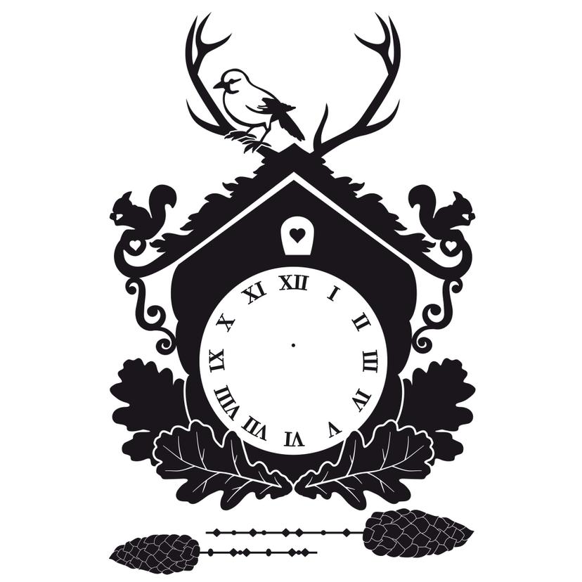 Adesivo murale - orologio a cucù