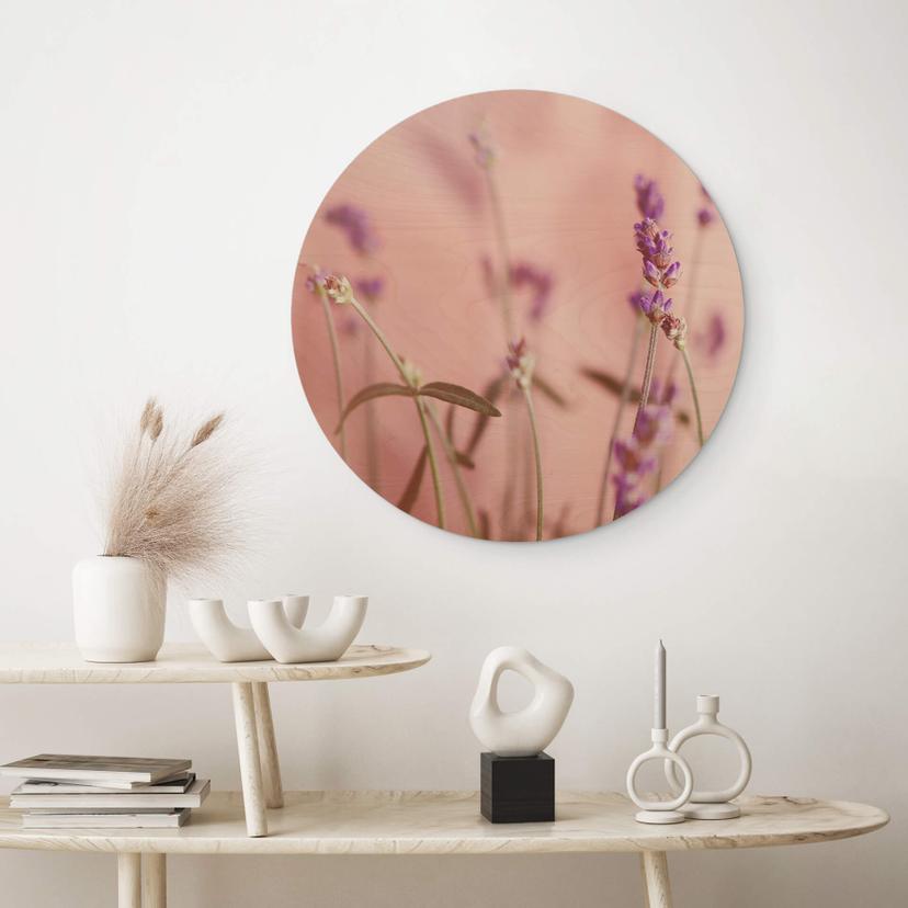 Stampa su legno lavanda delicata - rotonda