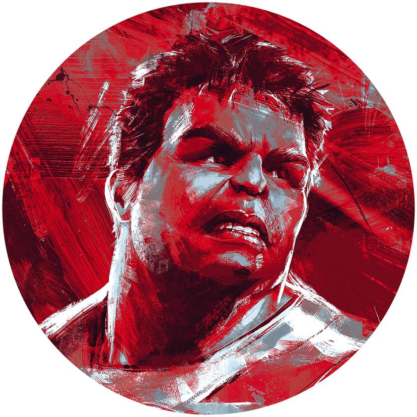 Selvklæbende non-woven tapet - Avengers maleri Hulk - 125 x 125 cm