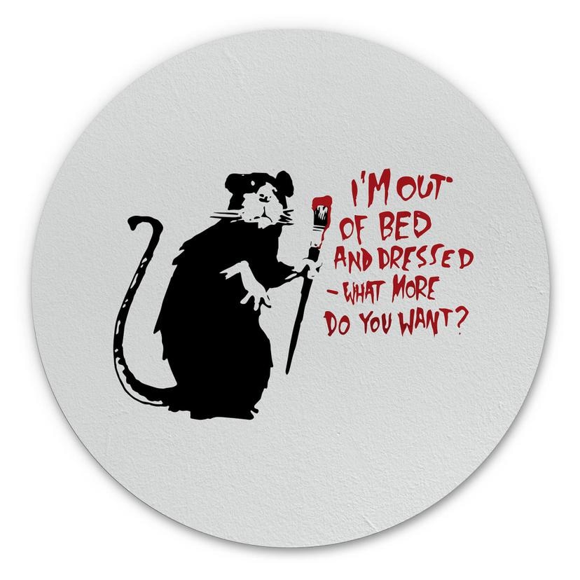 Tableau sur alu-Dibond rond Banksy - Out of bed