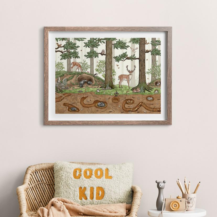 Poster per l'asilo nido - Oggetti nascosti animali del bosco - Kikki Belle