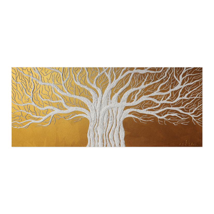 Rivestimento cucina autoadesivo Bianco albero della vita astratto - Grande