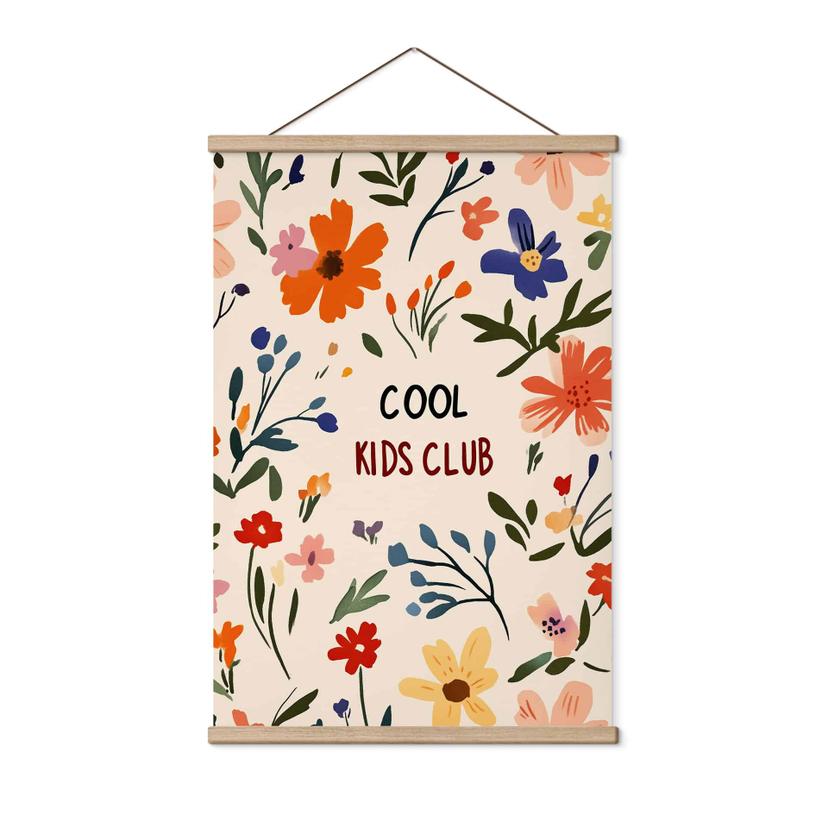 Tekstil plakat Cool Kids Club Farverige blomster - Treechild