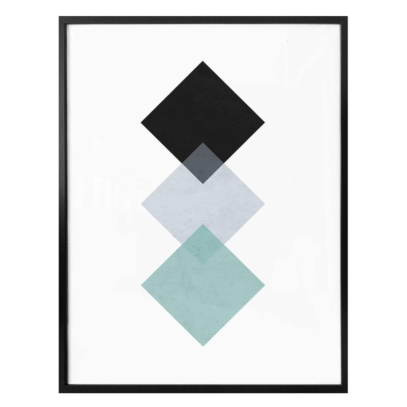 Plakat - Nouveauprints - Squares aqua