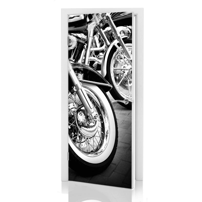 Motorcykelhjul - dørsticker