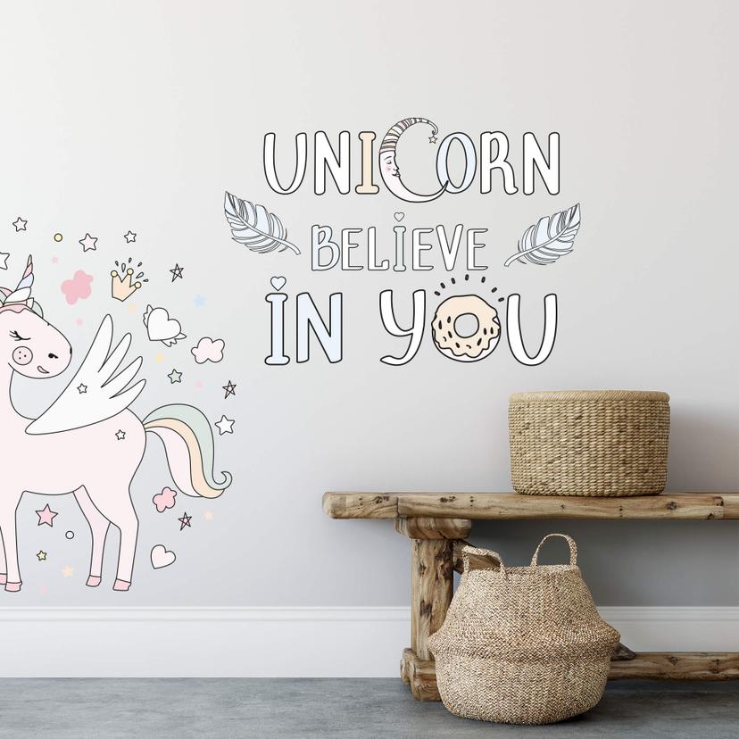 Adesivo murale Kvilis - Unicorn Believe in You