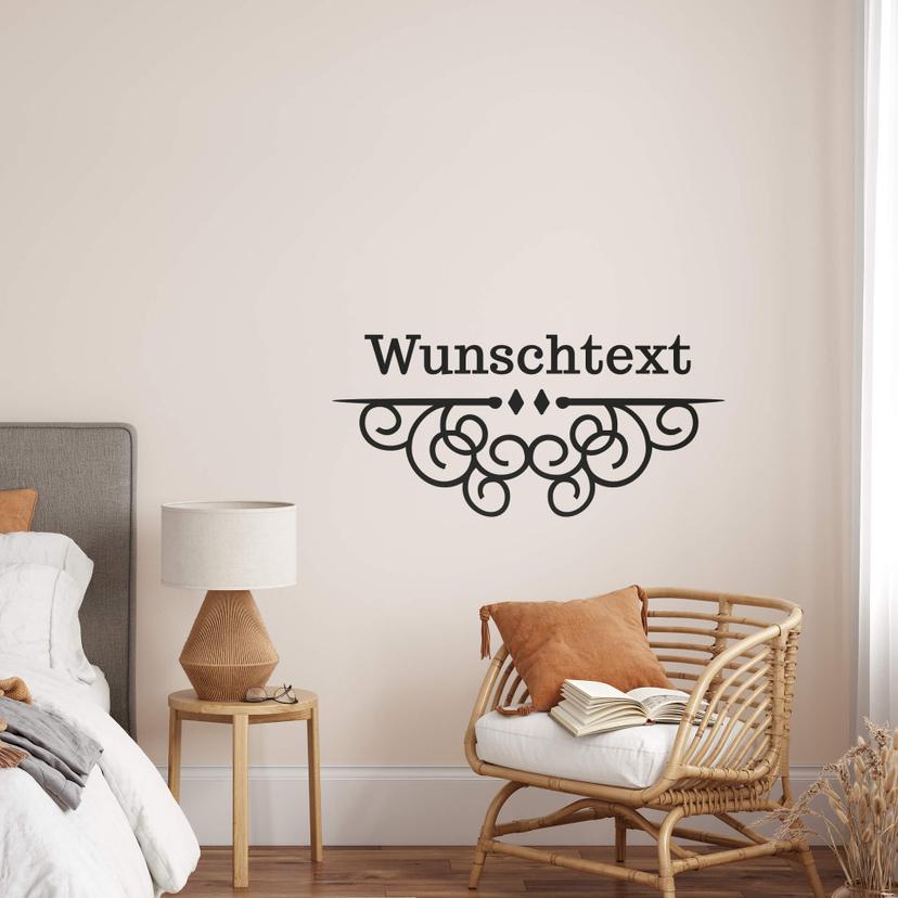 Adesivo Ornamento + Testo desiderato