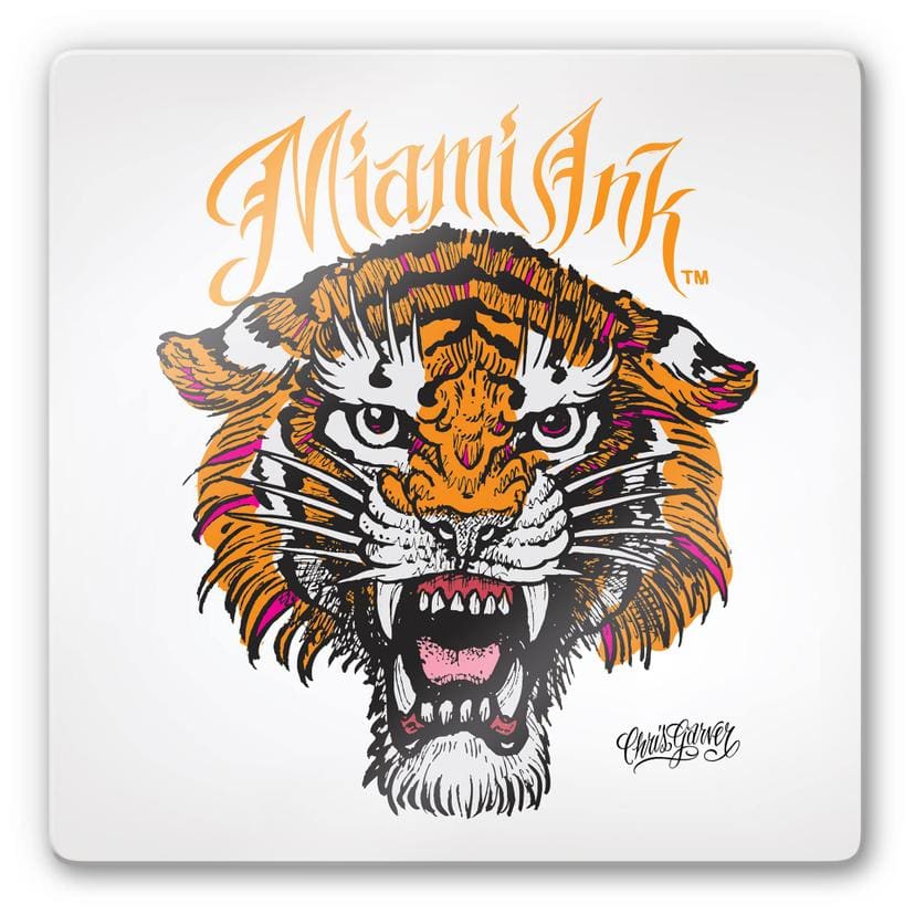 Tableau en verre - Miami Ink - Tigre