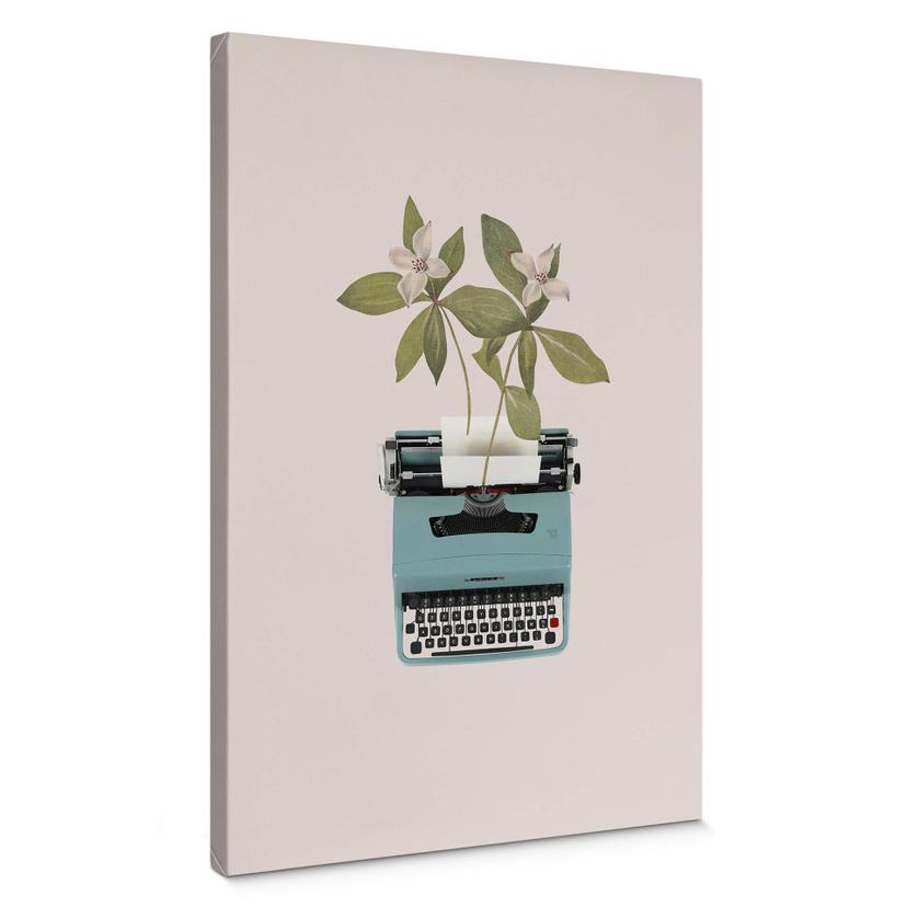 Lienzo Frida Floral Studio - Máquina de escribir botánica
