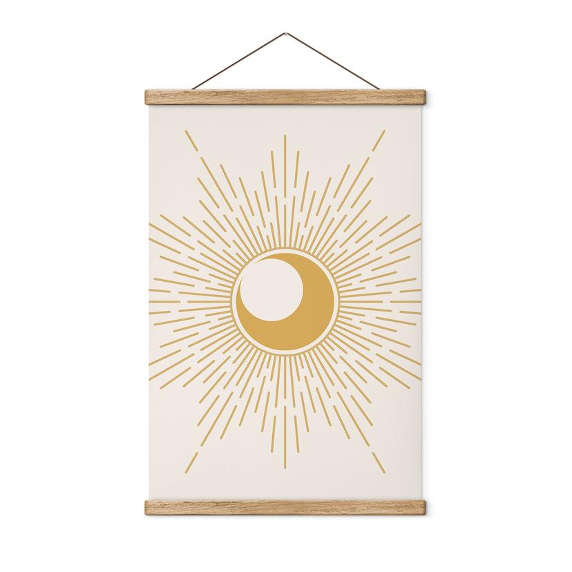 Póster de tela Rayos de sol dorados - KsanaKalpa