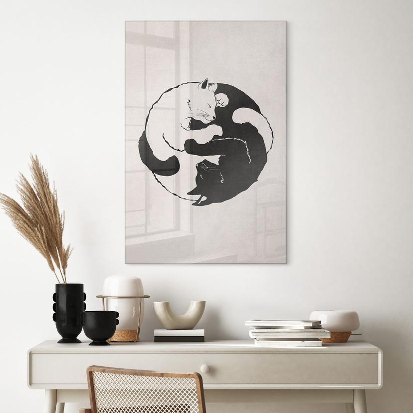 Stampa su vetro acrilico Gatti Ying & Yang - Tunaboylu