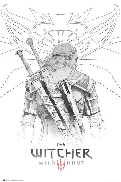 Poster, film poster The Witcher - Geralt Sketch 61x91,5 cm