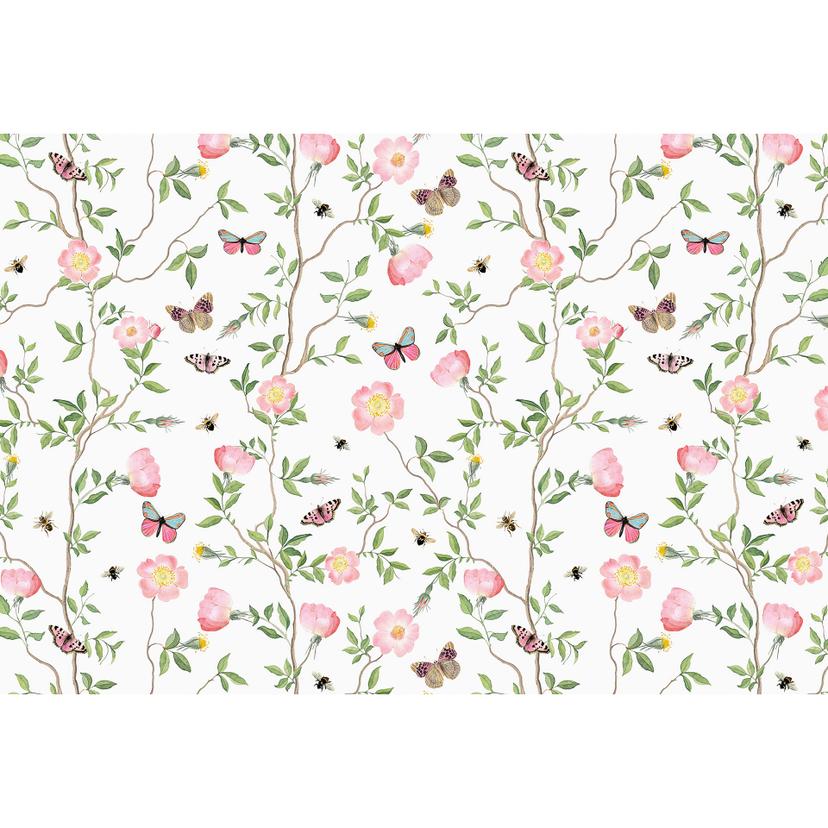 Rosa julrosor på våren - Fototapet med blommor - UN Designs