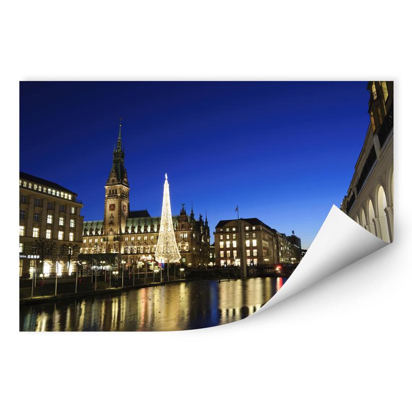 Wallprint W - Jungfernstieg bei Nacht