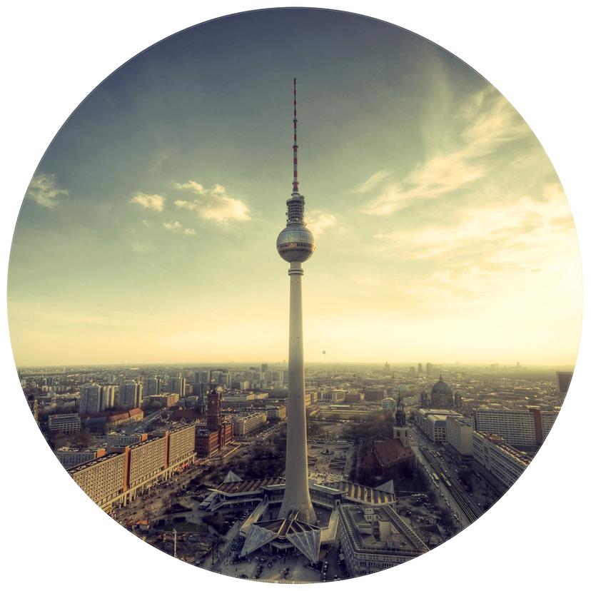 TV-tornet i Berlin - Fototapet, rund - non-woven tapet/självhäftande non-woven tapet