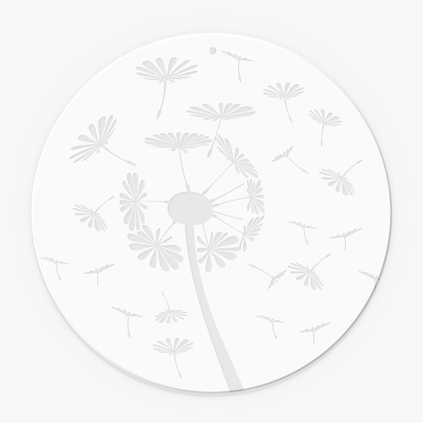 Stampa su acrilico, quadro per finestra da appendere Dandelion in the wind - Round