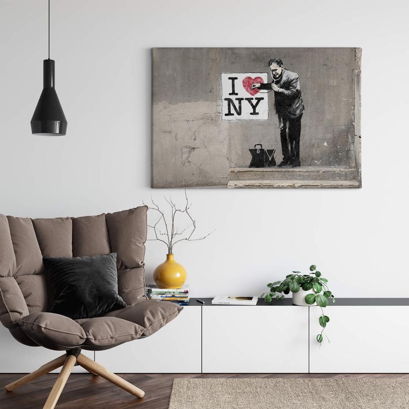 Stampa su tela Banksy - I love New York