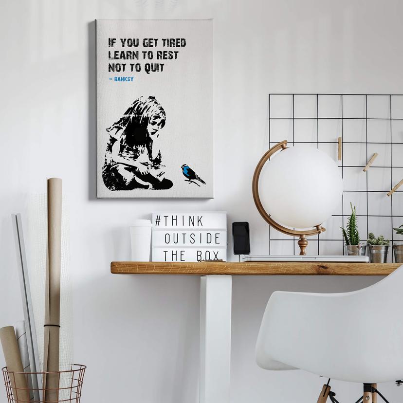 Canvastavla Banksy - Om du blir trött