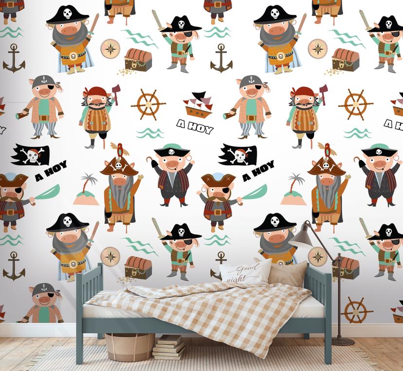 Børnehavetapet farvet creme - non-woven tapetkunst til børn Livingwalls - mat og glat
