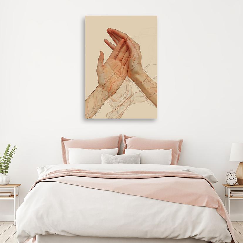 Canvasbillede, minimalistiske abstrakte hænder