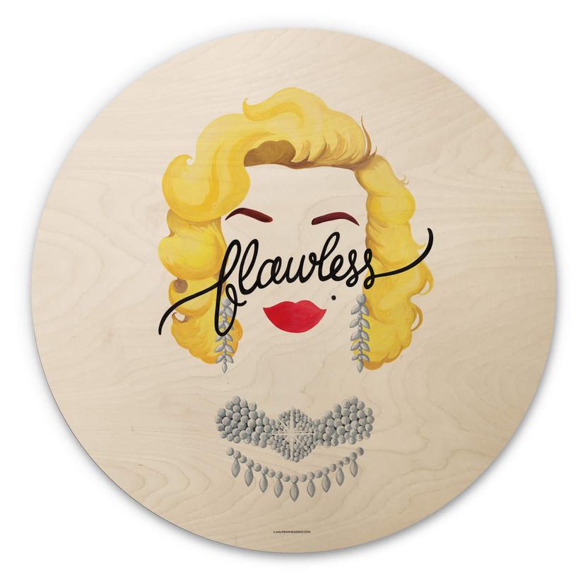 Tohmé Billede af træ - Flawless Marilyn - Rund
