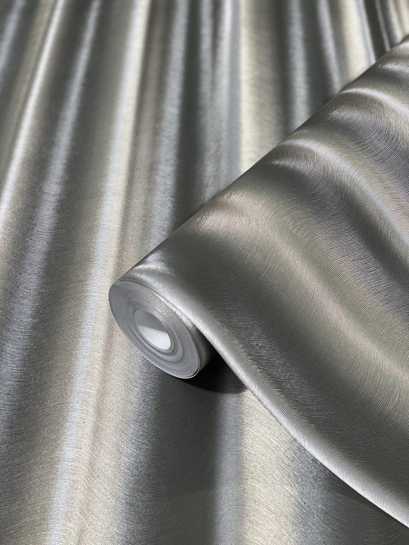 non-woven tapet i striber med glanseffekt sort, sølv bølge af Harald Glööckler