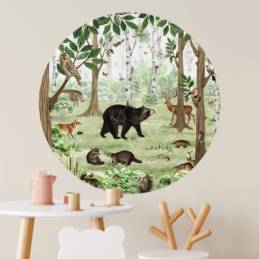 Wallsticker Kikki Belle - Skovsøgningsbillede - Rund