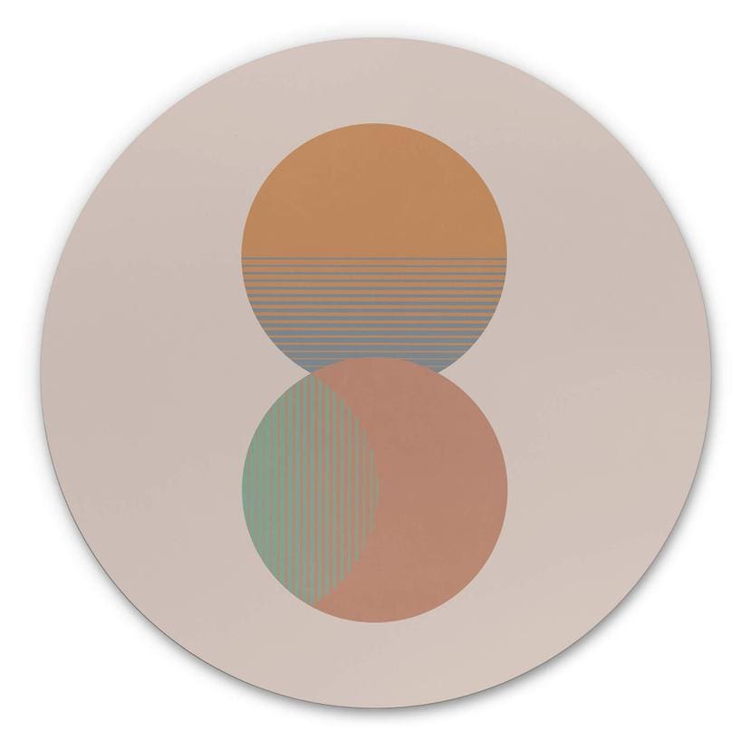 Tableau sur alu-Dibond rond Orara Studio - Soleil et lune