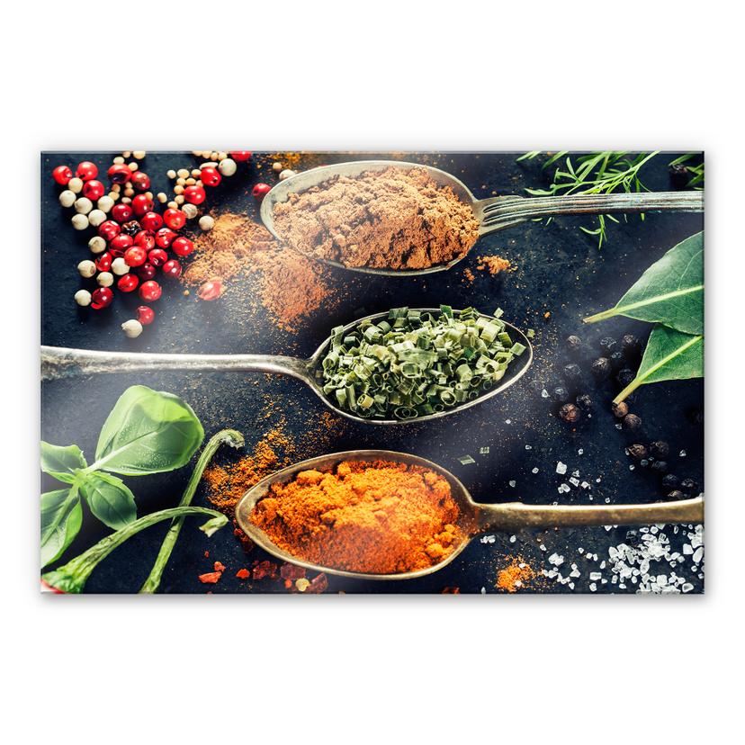 Tableau en verre acrylique - Diversité des herbes aromatiques 05 - Panorama