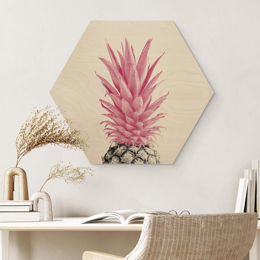 Esagono in legno 1X Studio - Pink Pineapple