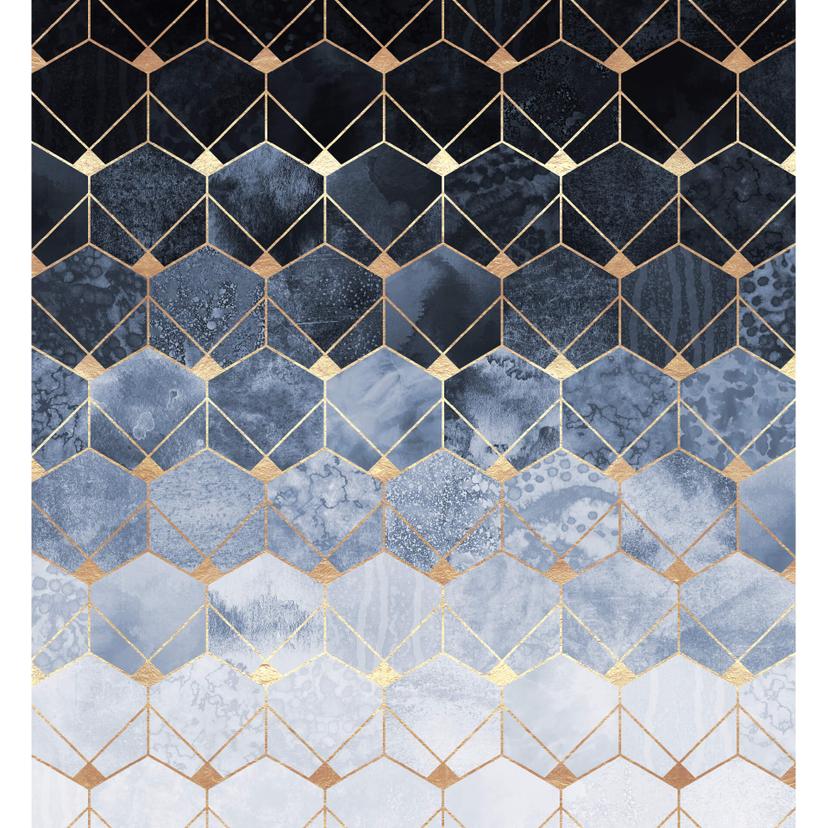 Fotomurale Fredriksson - Esagoni blu e oro