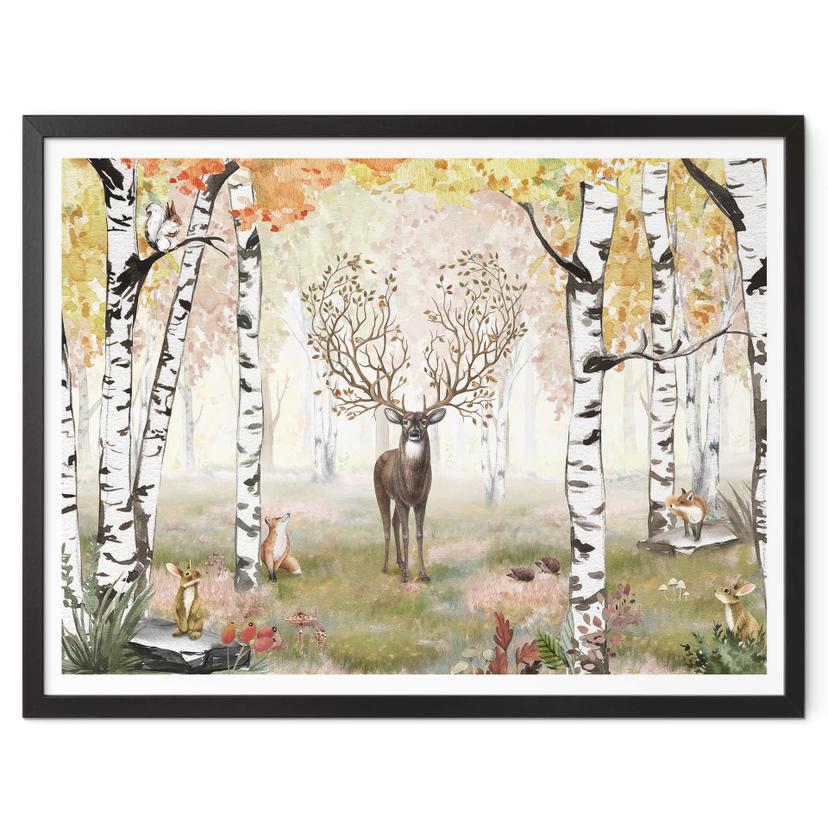 Poster Kikki Belle - Cerf en automne
