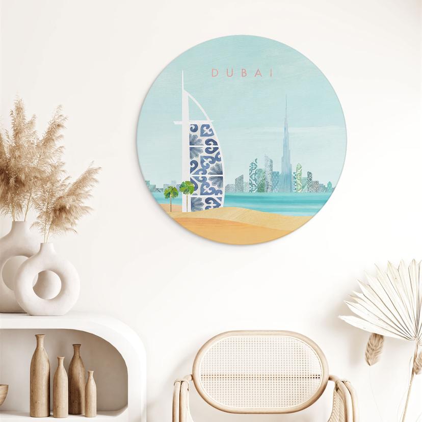 Stampe per pareti Dubai Beach - Burj Al Arab - Rivers - Alu-Dibond Round