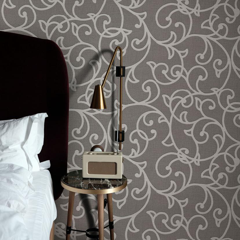 Ornamentalt tapet Opus brun