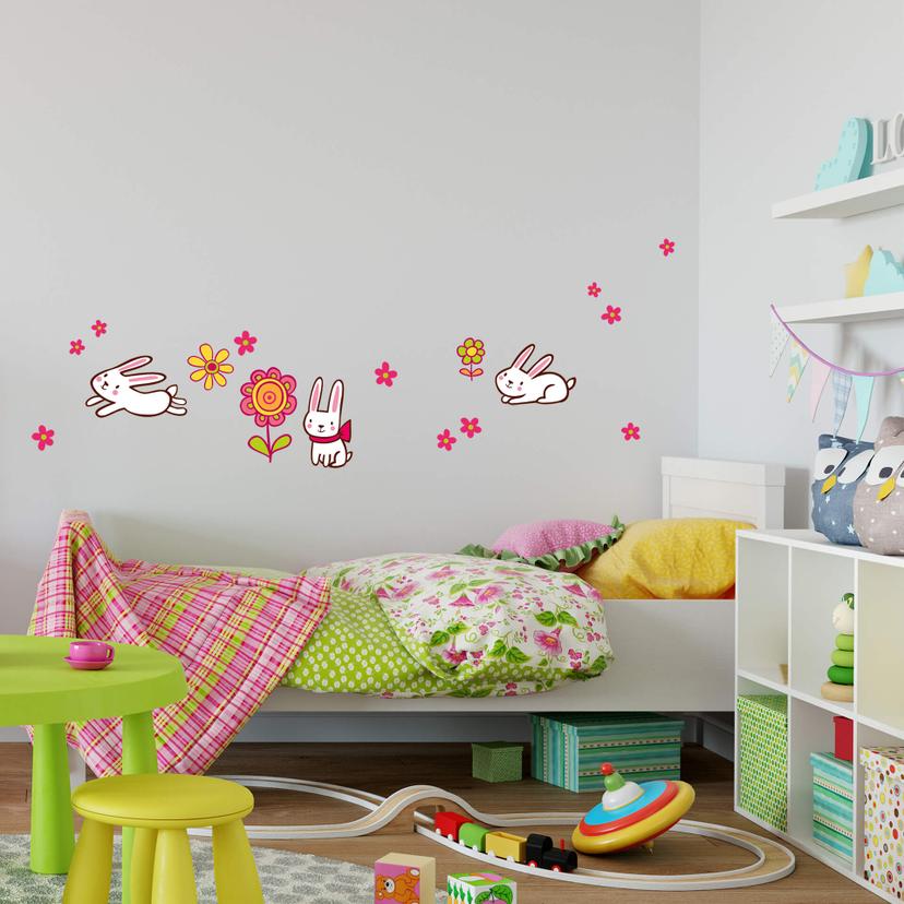 Sticker mural - Set de petits lapins