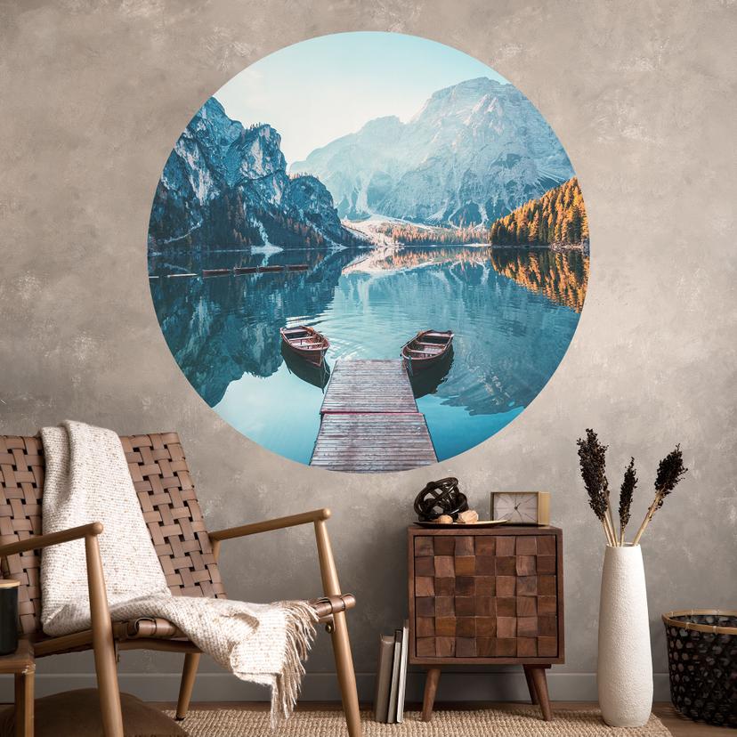 Wall Sticker Gangbro i træ ved Pragsøen i Dolomitterne
