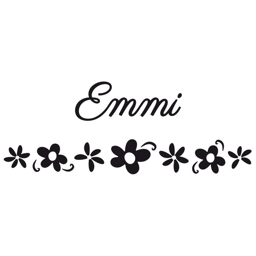 Muursticker Bloemen met eigen naam