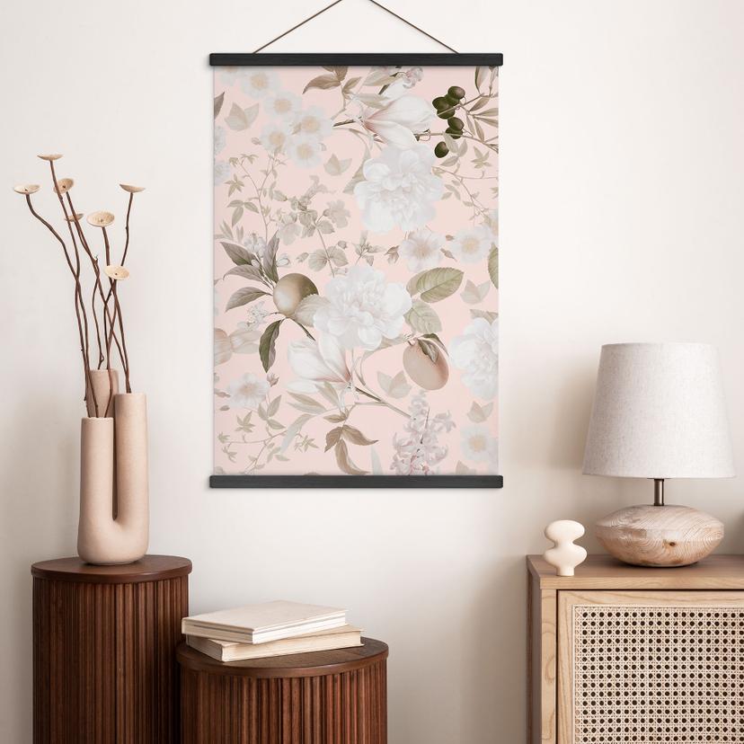 Stoffbild Boho-Illustration mit Blumen und Früchten - UN Designs