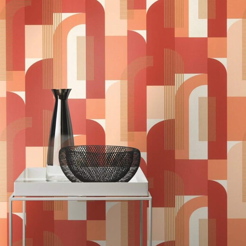 Rasch papier peint intissé, papier peint à motifs Salsa brun orangé
