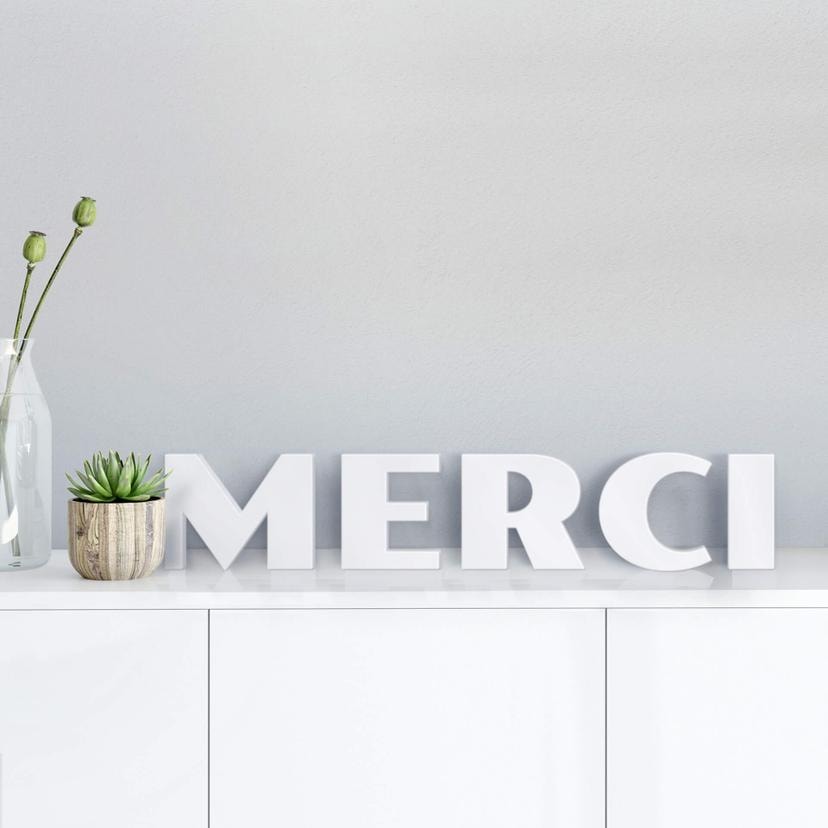 Lettres décoratives 3D Merci