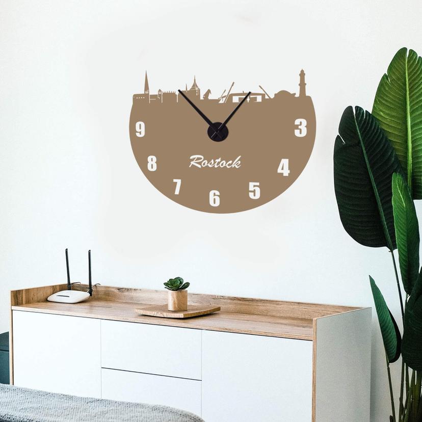 Wandtattoo Rostock Wanduhr - 50x50 cm