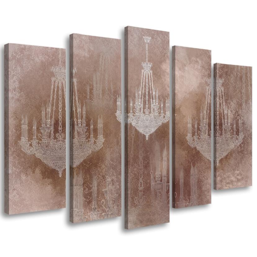 Canvas print 5 dele, lysekrone