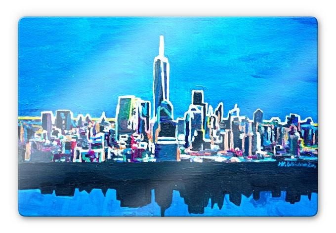 Glasbillede - Bleichner - New York i neonlys
