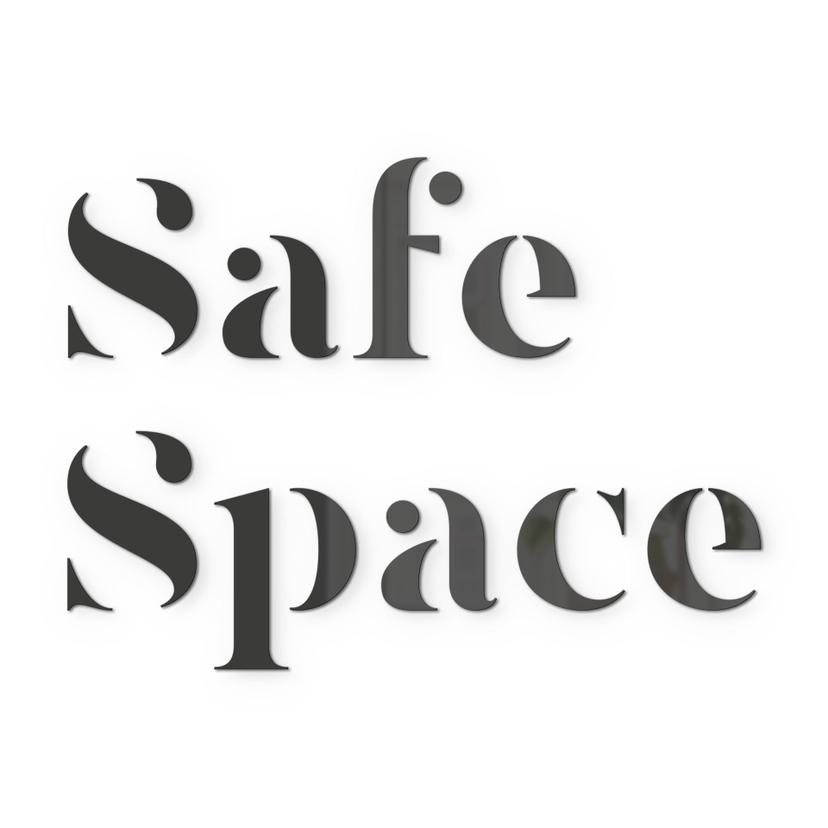 letra 3D Safe Space - decoración mural de cristal acrílico