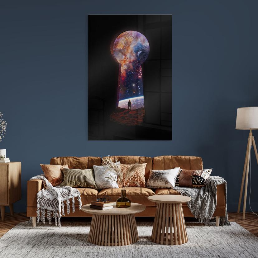 Tableau sur verre acrylique La porte de l'espace - Nicebleed